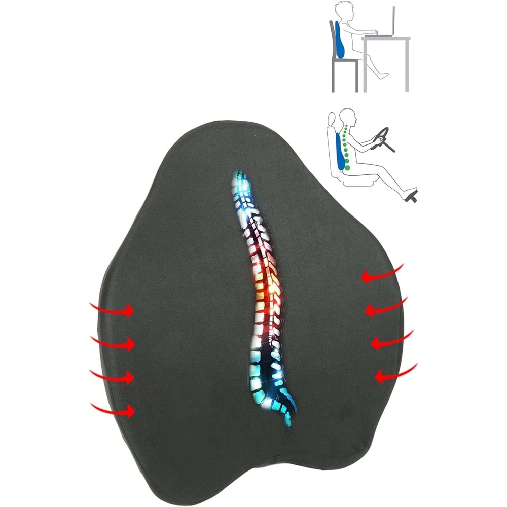 Ortopedik Anatomik Bel Yastığı Sırt Destek Minderi Araba Ofis Sandalye Yastık Visco