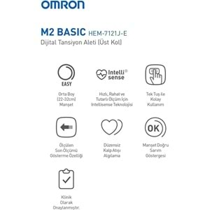 Omron M2 Basic HEM-7121J-E Üst Koldan Ölçer Dijital Tansiyon Aleti